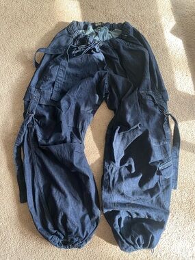 BDG Navy Blue Balloon Cargo Pants
